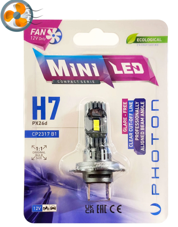 L-CP2317 B1 - PHOTON MINI H7 12V-24V [BEYAZ] COMPACT LED [16000 LUMEN] [FANLI] Led - Oto Yedek Parça Görseli